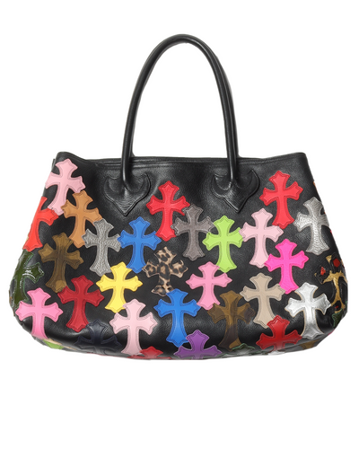 All-Over Cross Patch Leather Bag