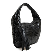 Brigitte Is Women Hobo Bag Intreccio Optical in Black Patent