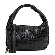 Brigitte Is Women Hobo Bag Intreccio Optical in Black Patent