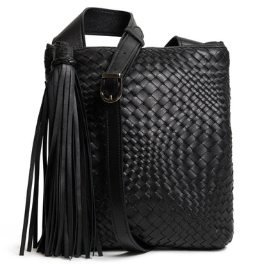 Kim Nappa Leather Crossbody Bag in Black