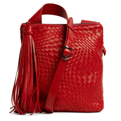 Kim Nappa Leather Crossbody Bag in Red