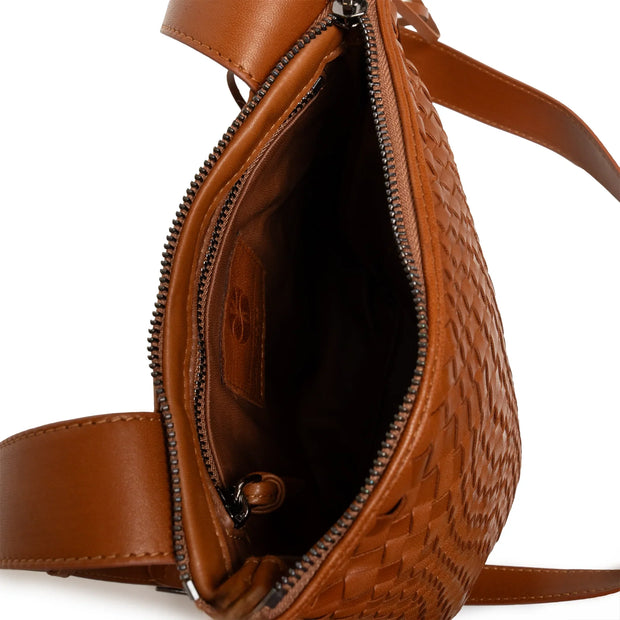 Kim Nappa Leather Crossbody Bag in Cuoio