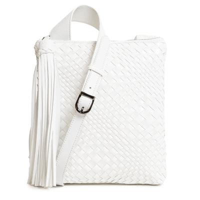 Kim Nappa and Patent Leather Crossbody Bag in White